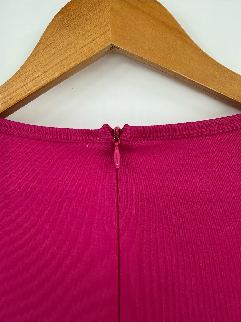 Lafayette 148 3/4 Sleeve Top with Back Zip | Magenta | Small / Medium